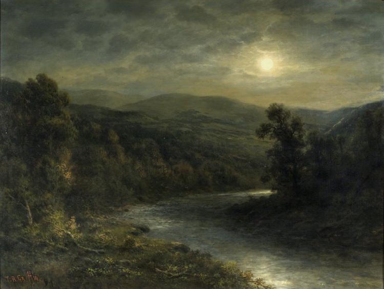 unknow artist Moonlight on the Delaware River oil painting picture